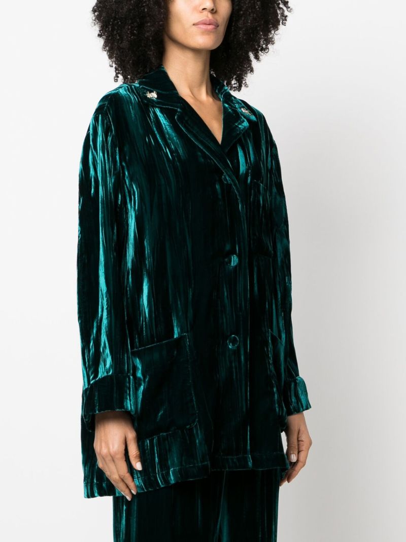 Green Crushed Velvet Shirt