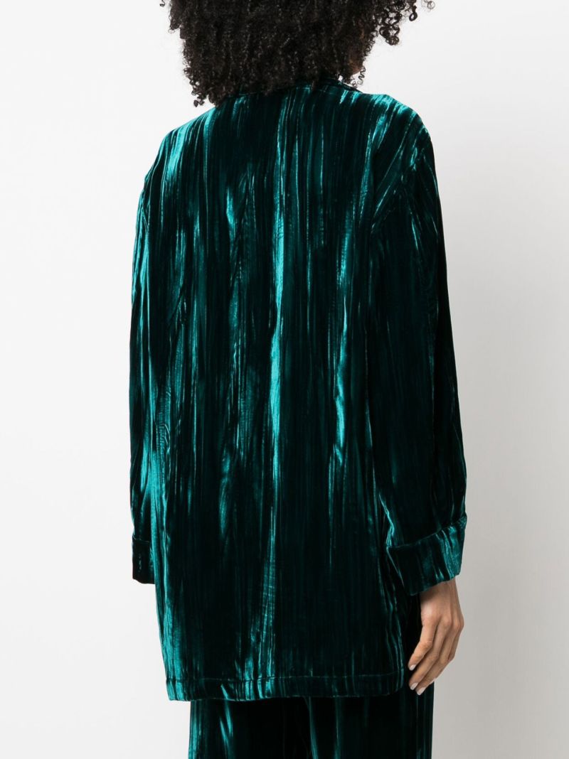 Green Crushed Velvet Shirt