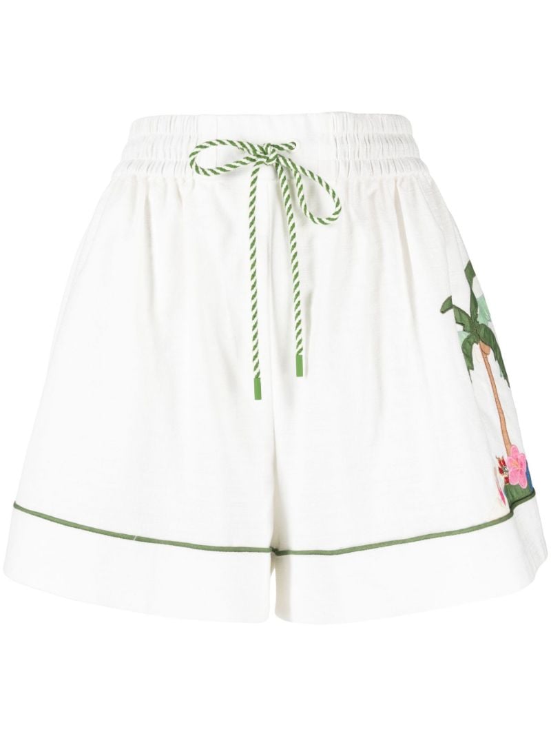 White Clover Embroidered Shorts