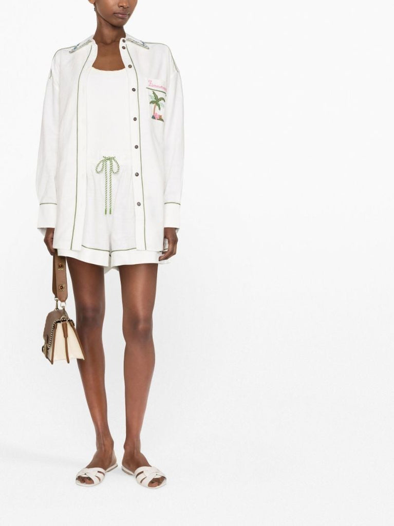 White Clover Embroidered Shorts