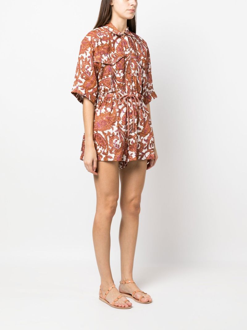 Brown Tiggy Paisley Print Playsuit