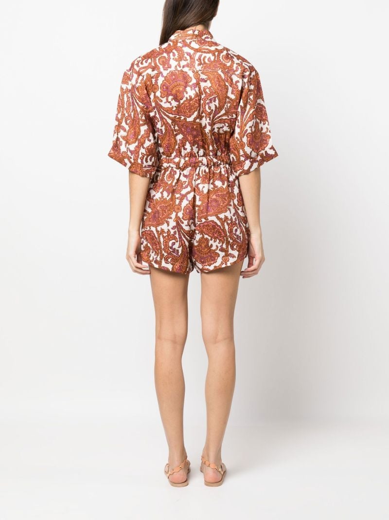 Brown Tiggy Paisley Print Playsuit