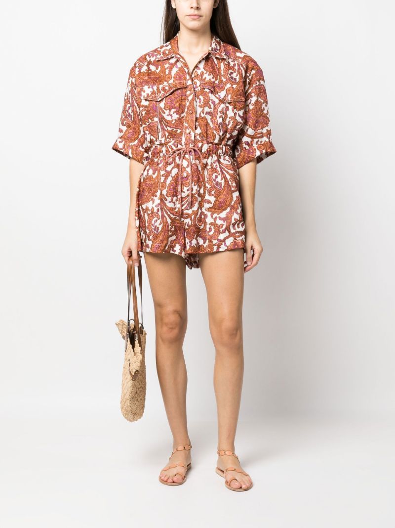 Brown Tiggy Paisley Print Playsuit