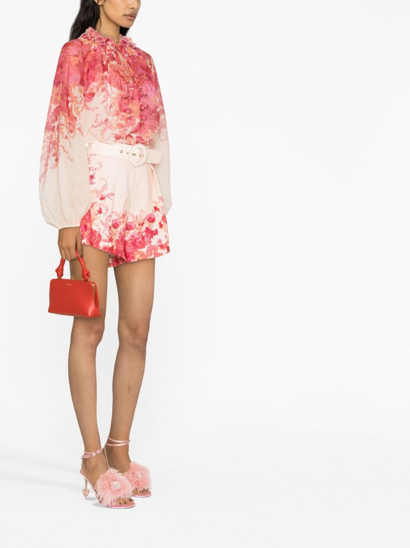Pink High Tide Billow-sleeve Blouse