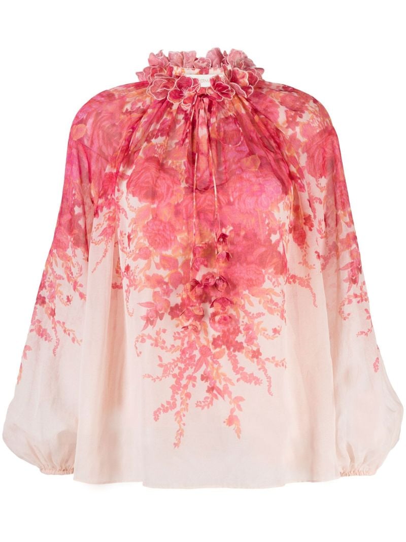 Pink High Tide Billow-sleeve Blouse