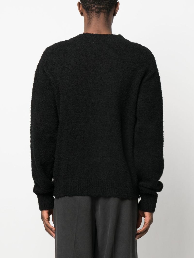 Black V-neck Organic Cotton Jumper