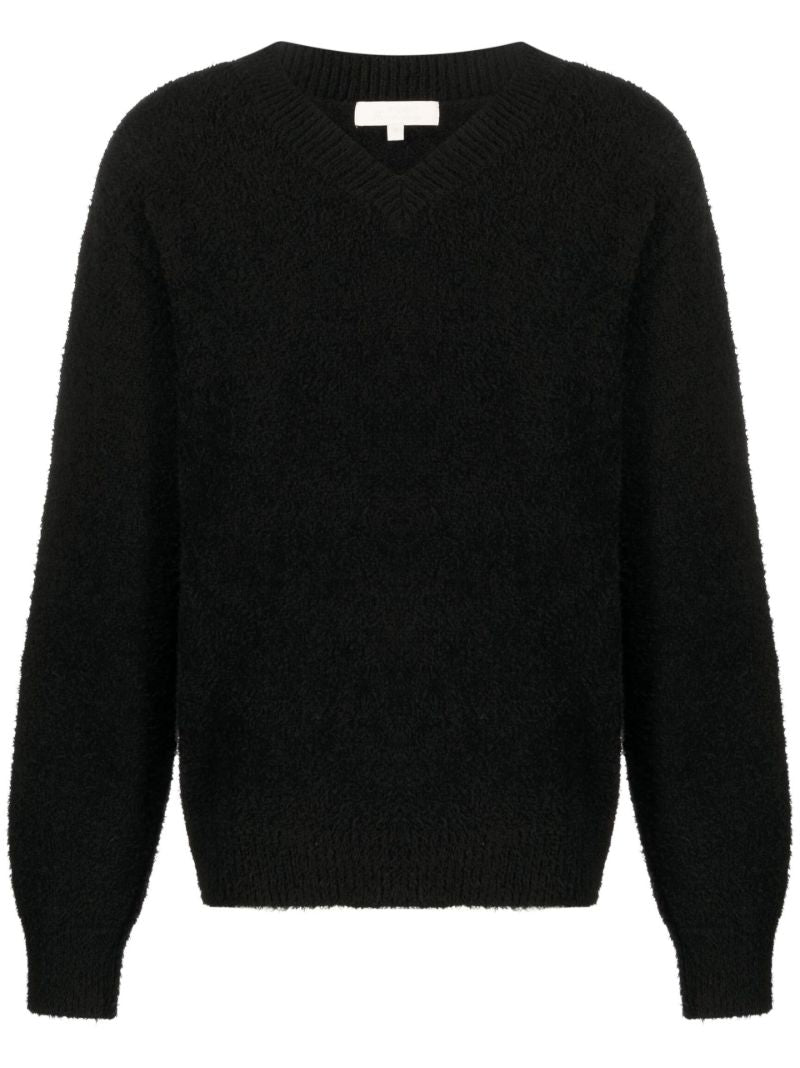 Black V-neck Organic Cotton Jumper
