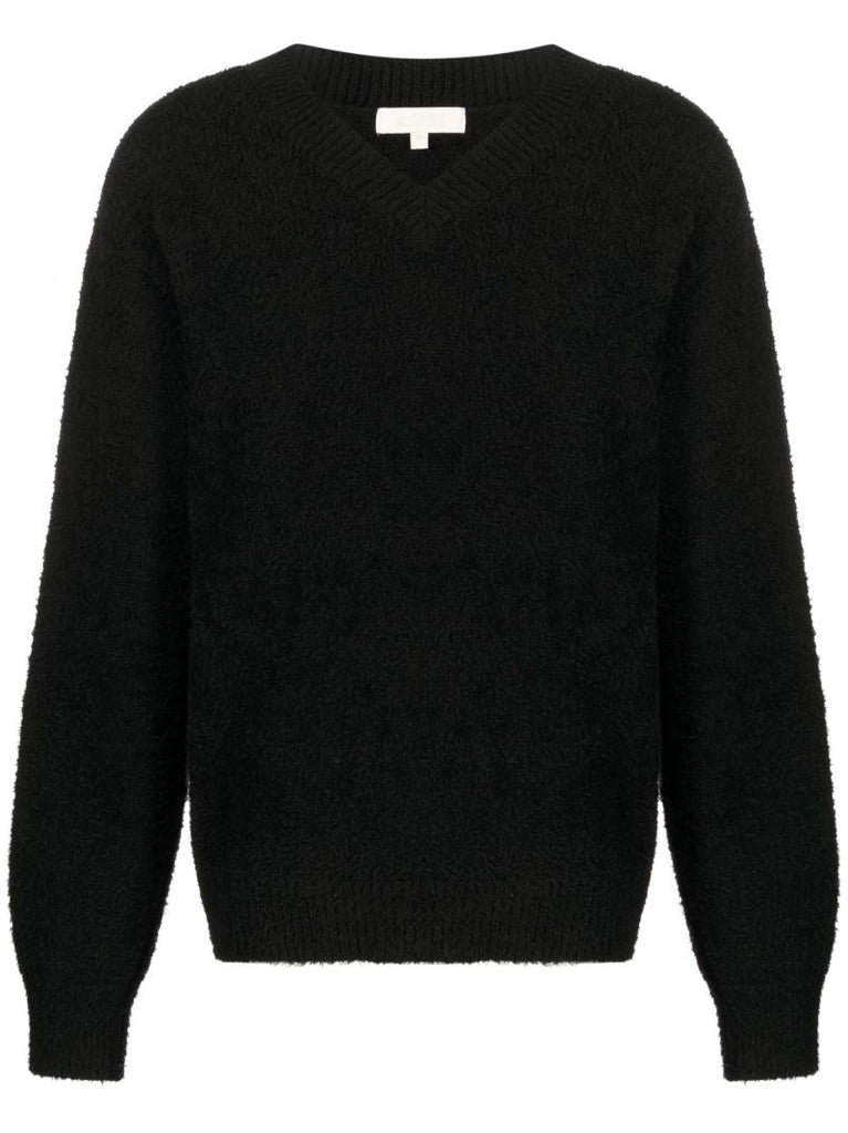 Black V-neck Organic Cotton Jumper