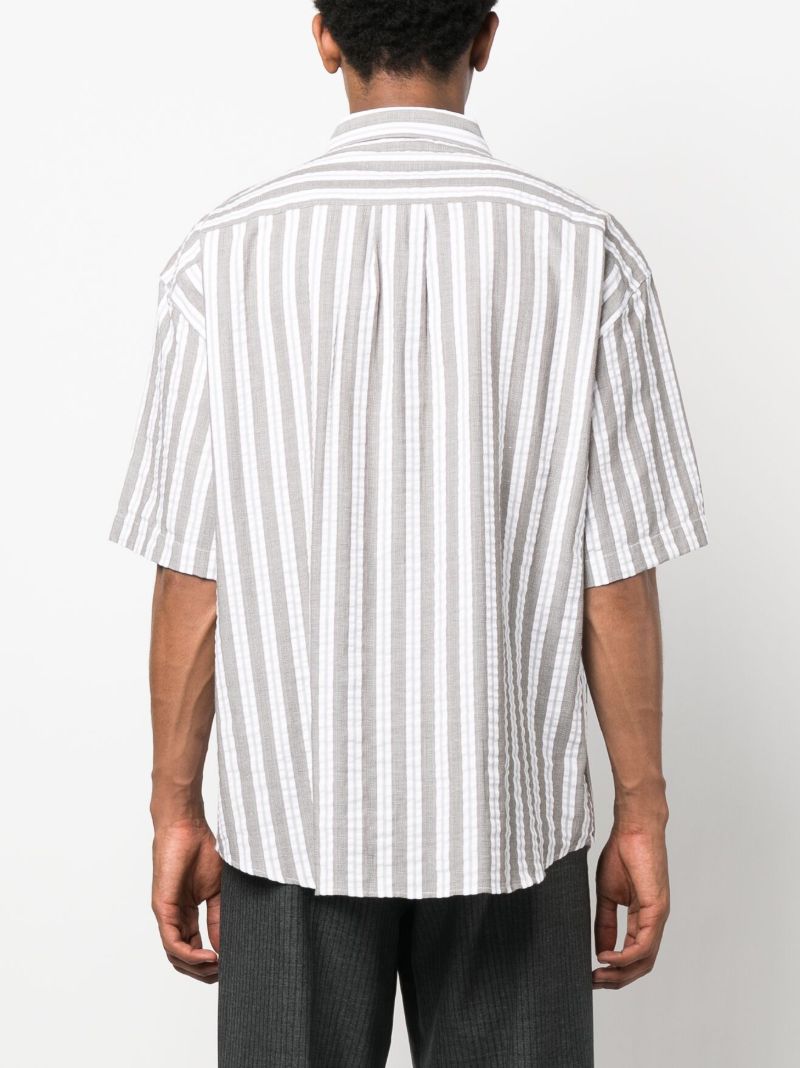 Grey Input Striped Cotton Shirt