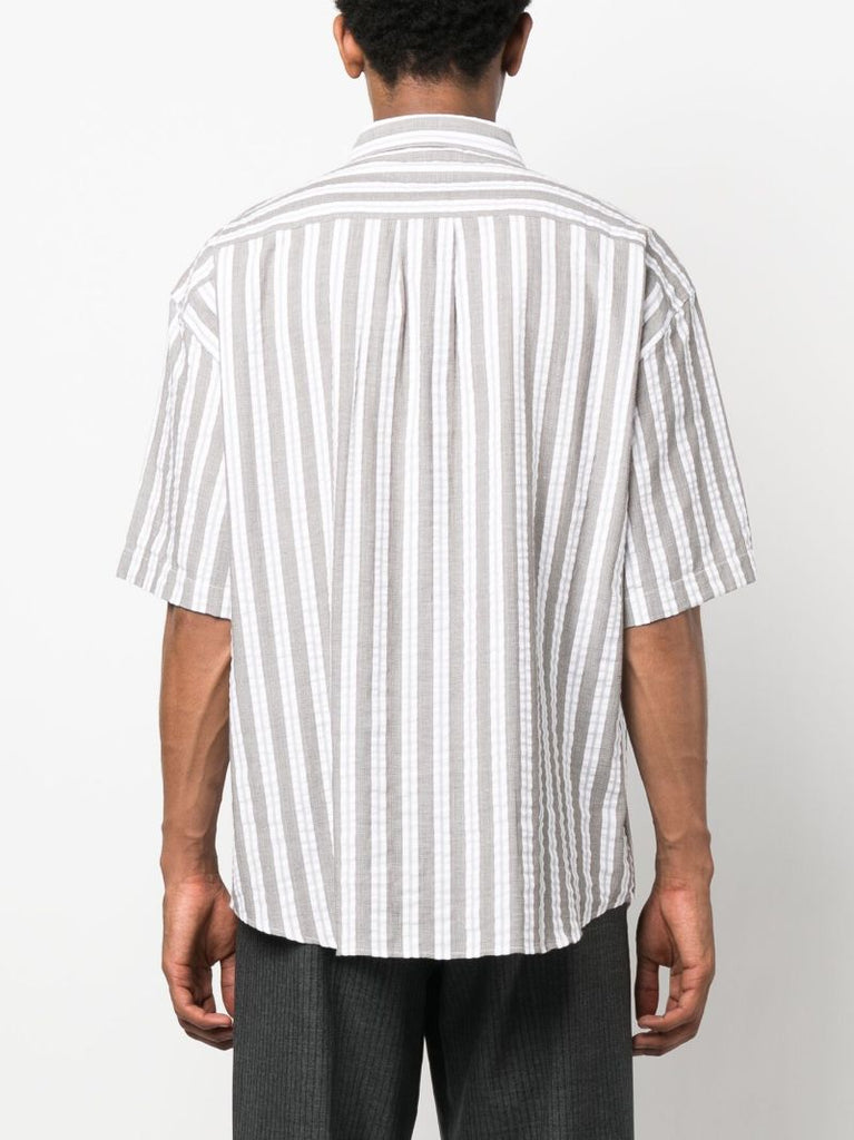 Grey Input Striped Cotton Shirt