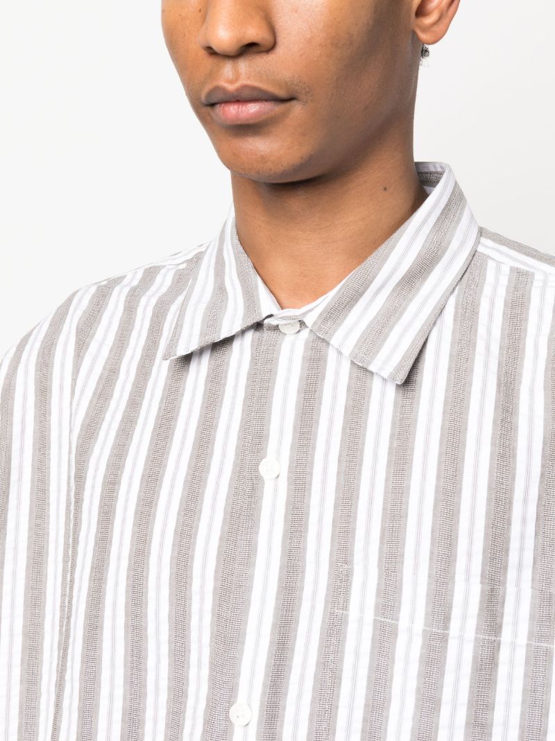 Grey Input Striped Cotton Shirt