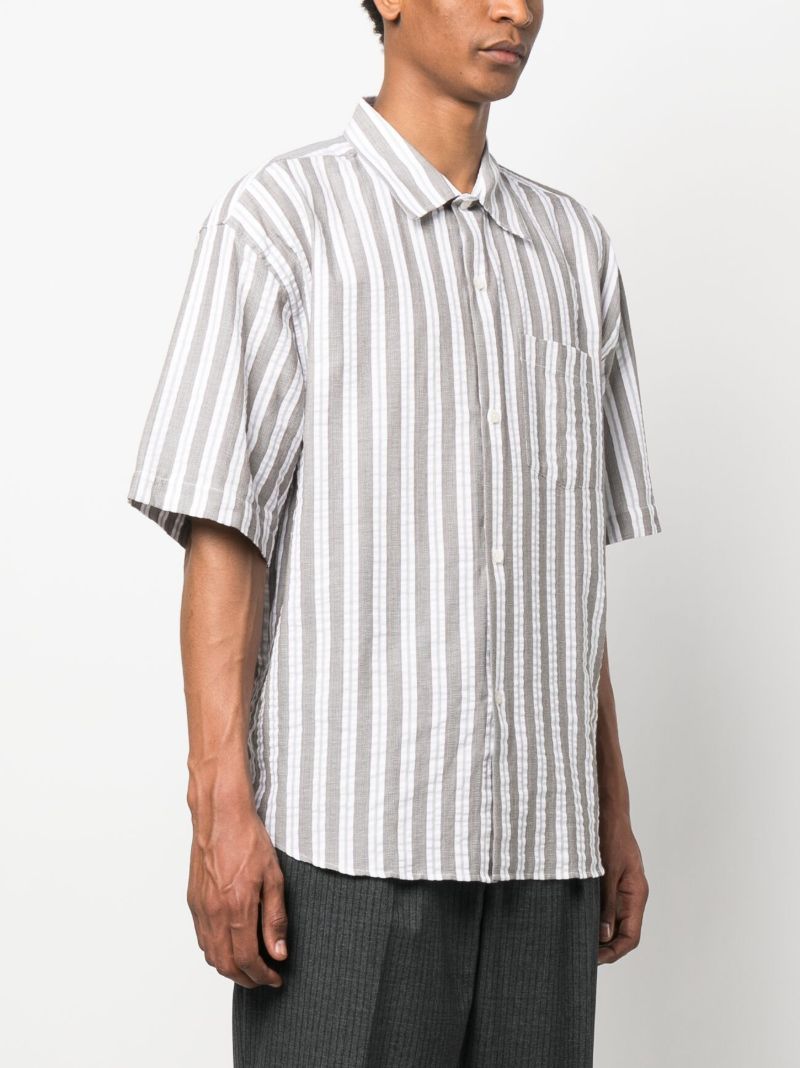 Grey Input Striped Cotton Shirt
