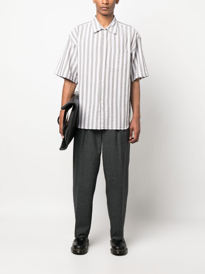 Grey Input Striped Cotton Shirt