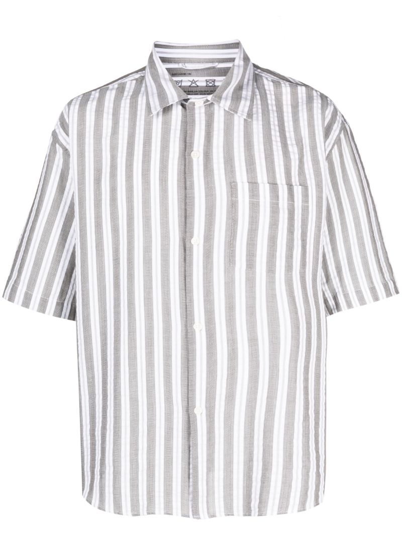 Grey Input Striped Cotton Shirt