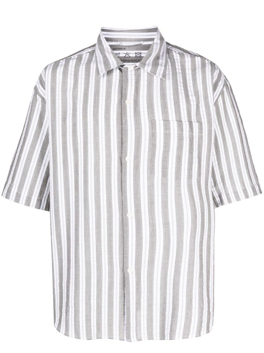 Grey Input Striped Cotton Shirt