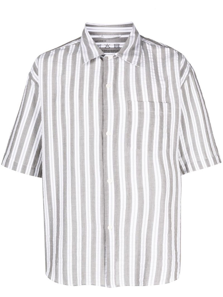 Grey Input Striped Cotton Shirt