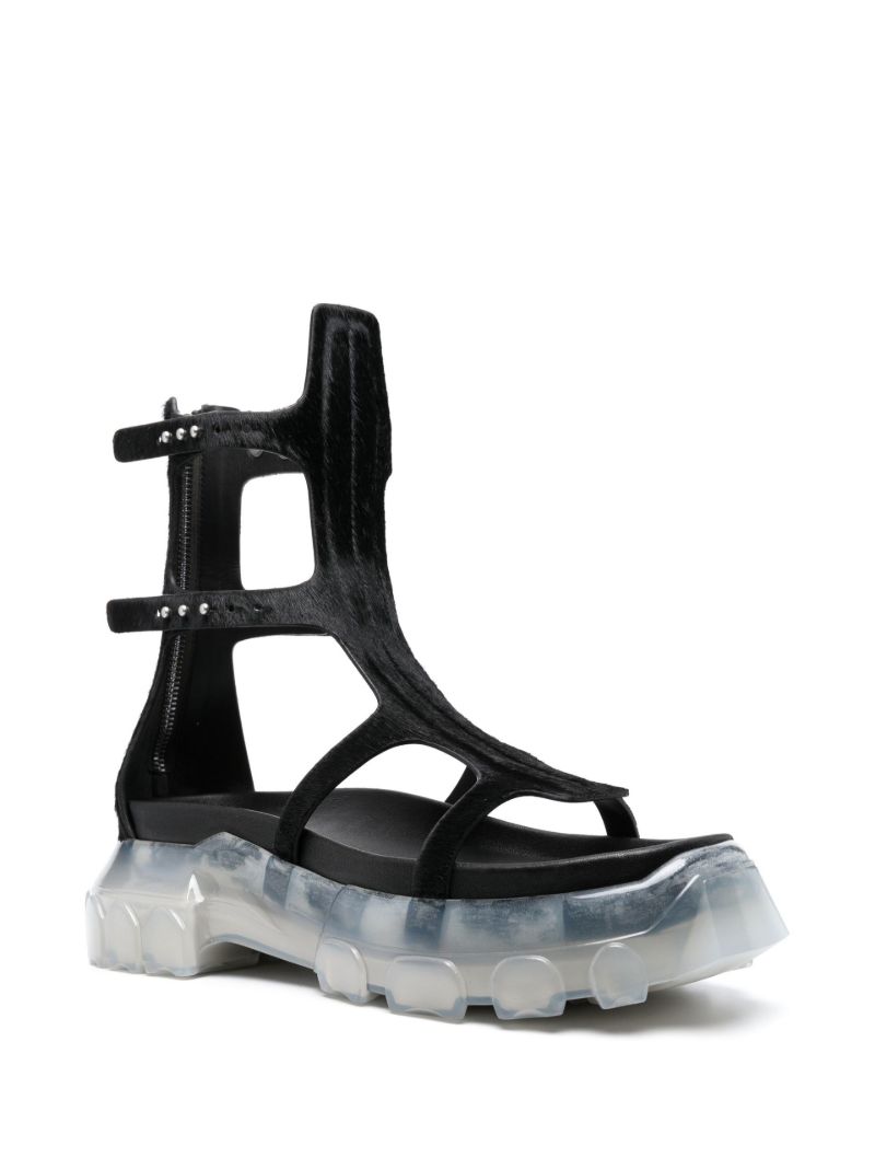 Black Spartan Tractor Gladiator Sandals