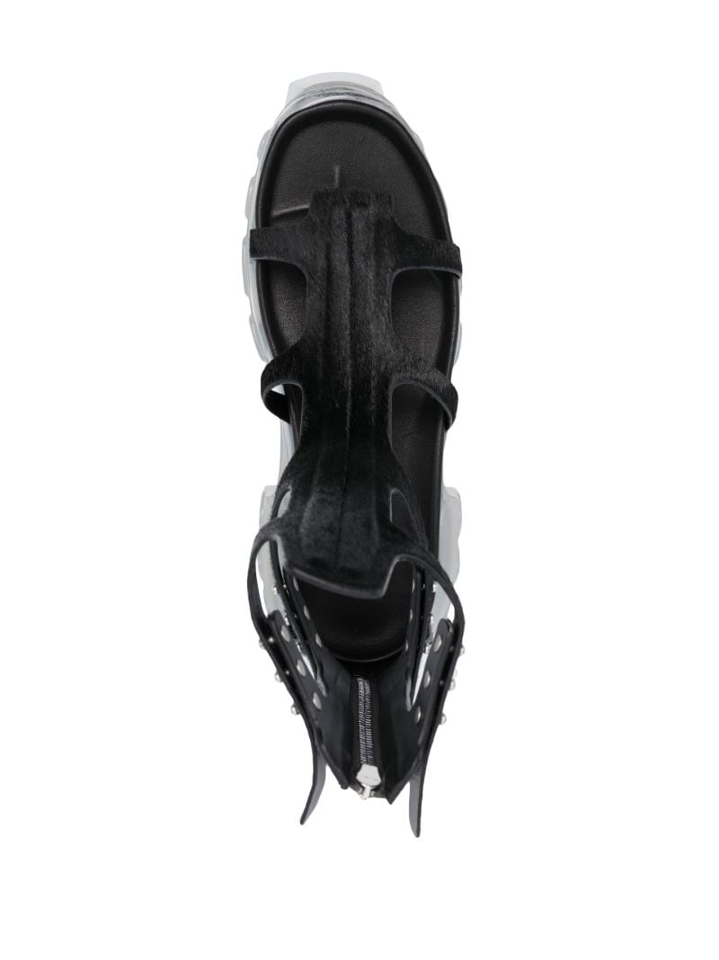 Black Spartan Tractor Gladiator Sandals