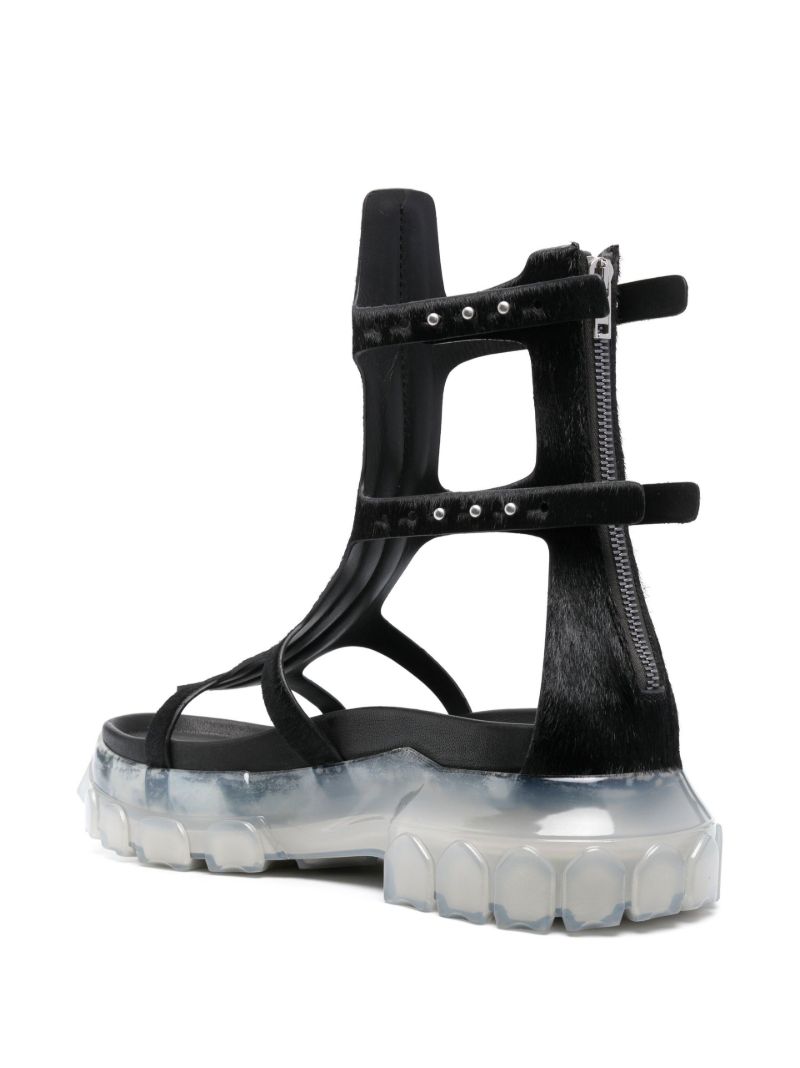 Black Spartan Tractor Gladiator Sandals