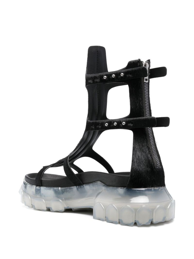 Black Spartan Tractor Gladiator Sandals