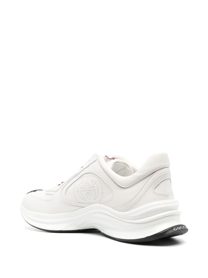 White Gucci Run Leather Sneakers