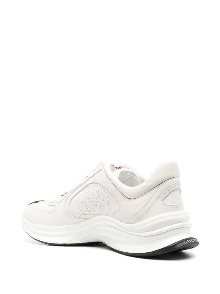 White Gucci Run Leather Sneakers