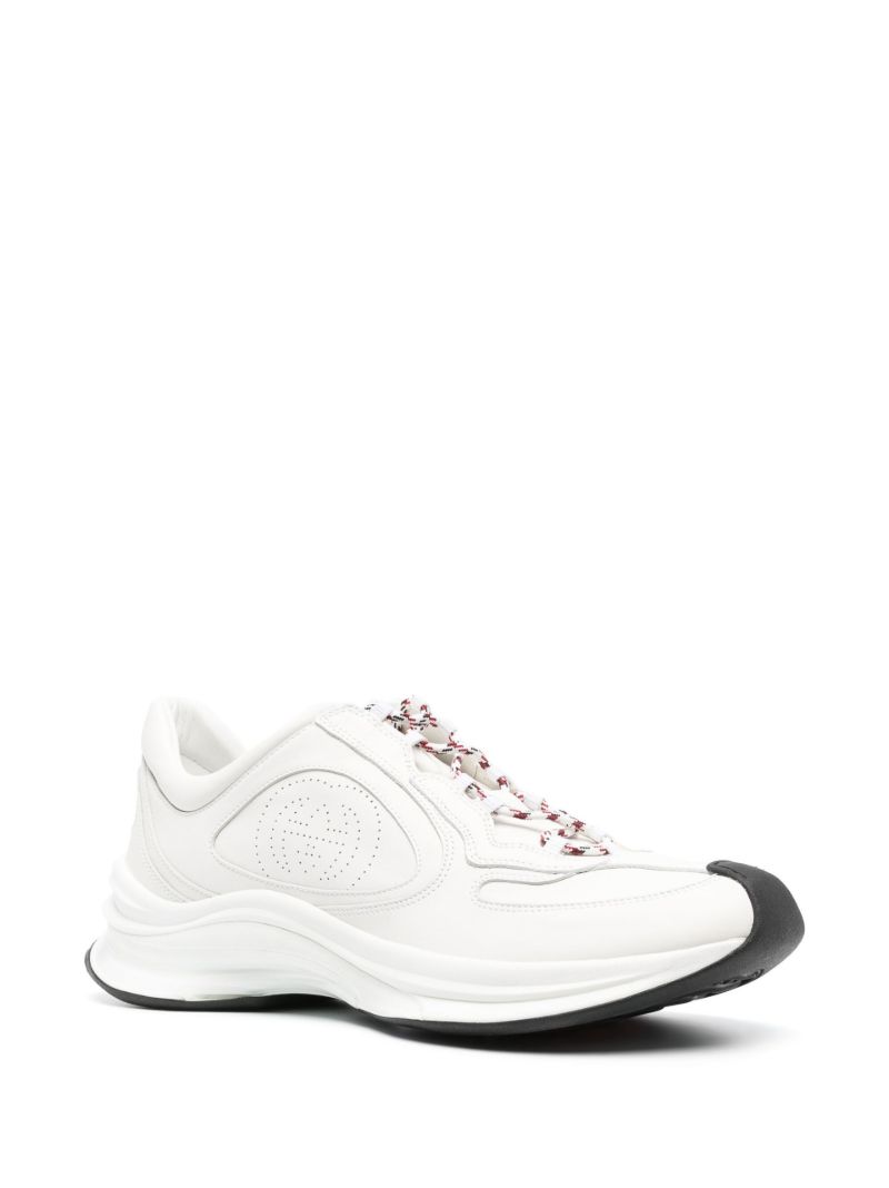 White Gucci Run Leather Sneakers