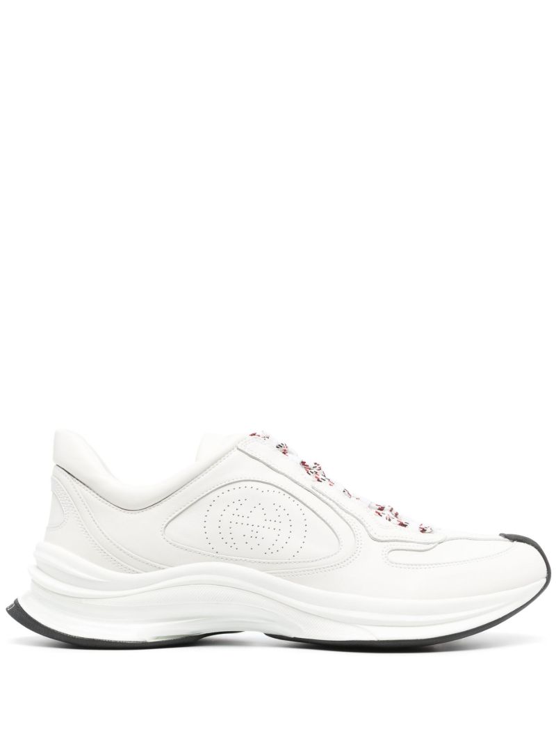 White Gucci Run Leather Sneakers