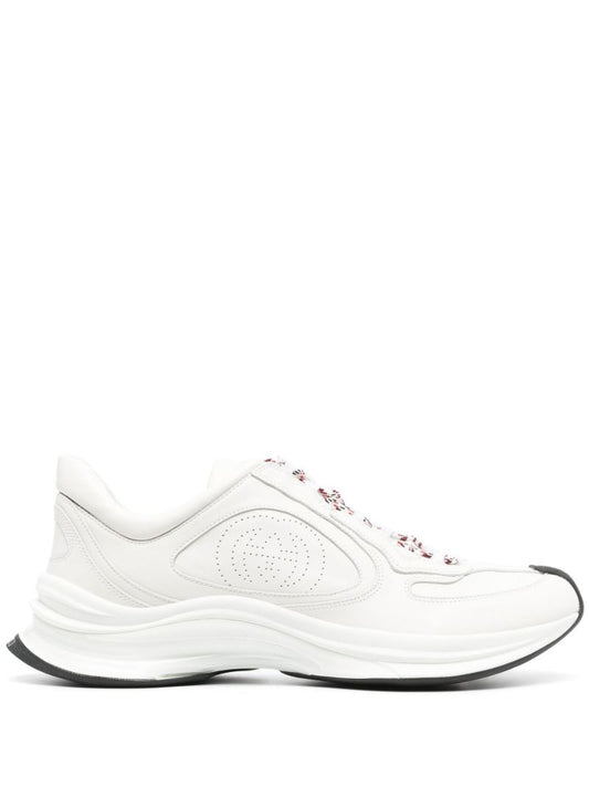 White Gucci Run Leather Sneakers