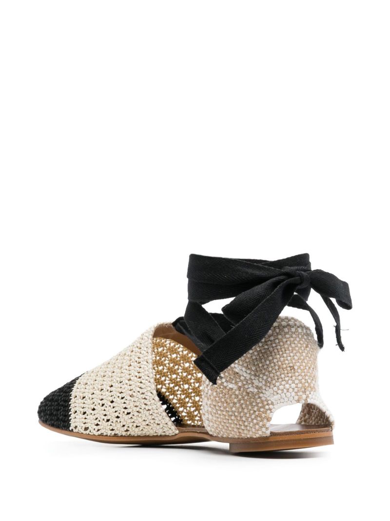 Neutral and Black Gretel Woven Espadrilles