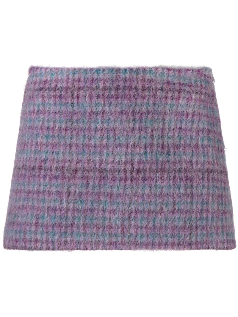 Purple Low-rise Plaid Mini Skirt