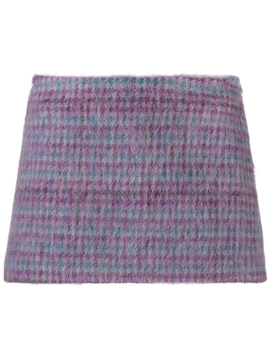 Purple Low-rise Plaid Mini Skirt