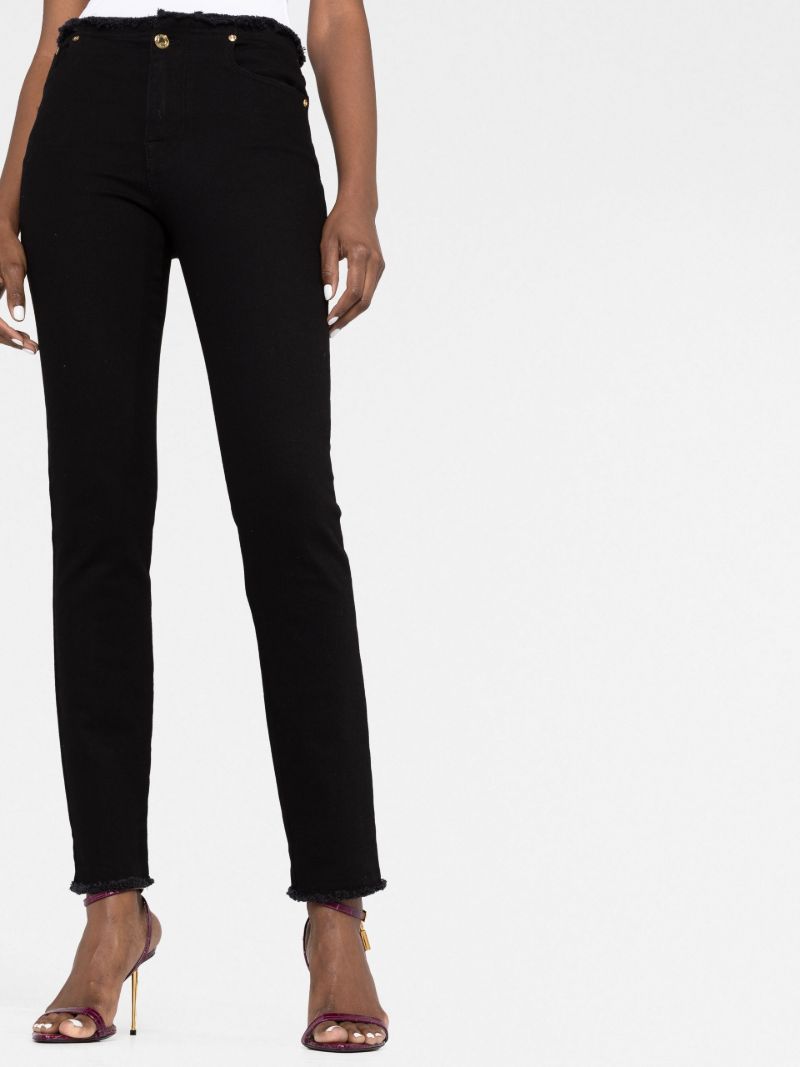Black Frayed Skinny Jeans