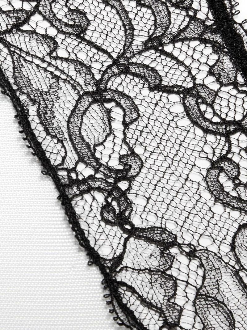 Black Lace Tulle Bodysuit