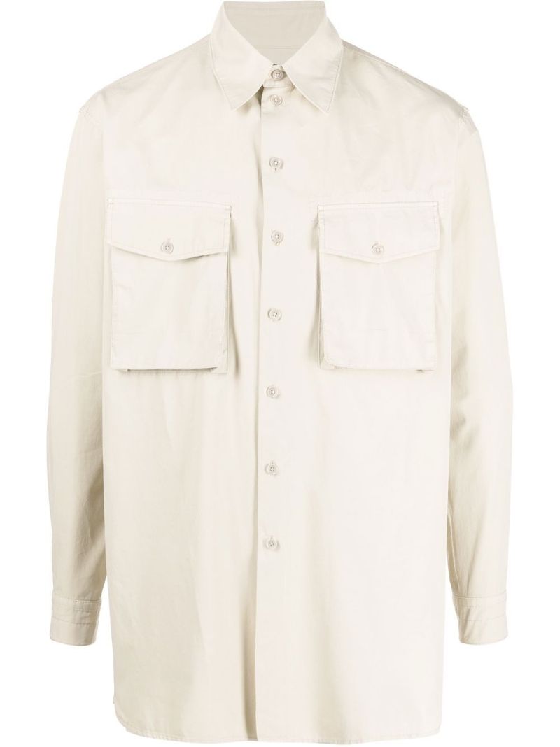 Neutral Patch Pocket Cotton Shirt