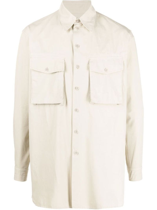 Neutral Patch Pocket Cotton Shirt