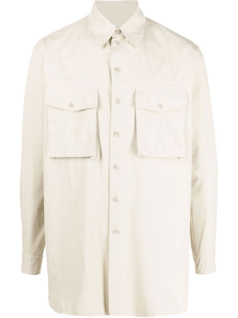 Neutral Patch Pocket Cotton Shirt