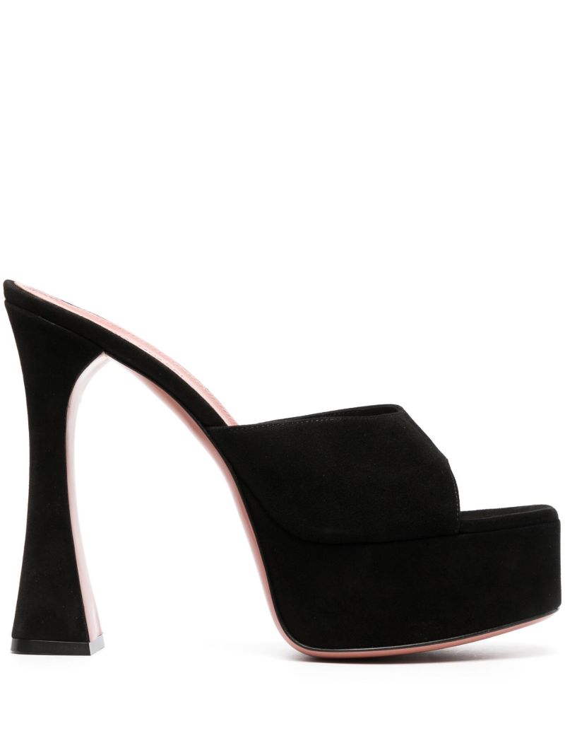 Black Dalida 140 Platform Mules