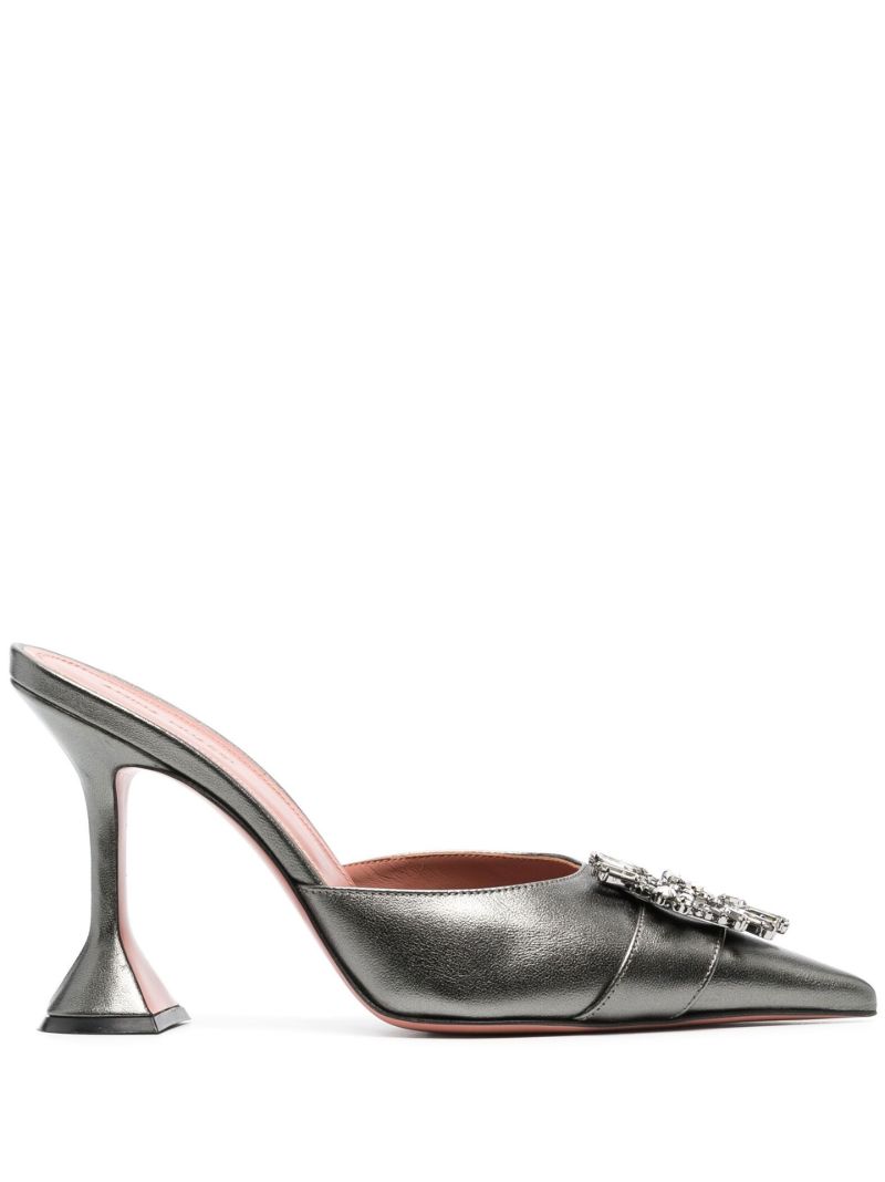 Grey Begum 95 Leather Mules