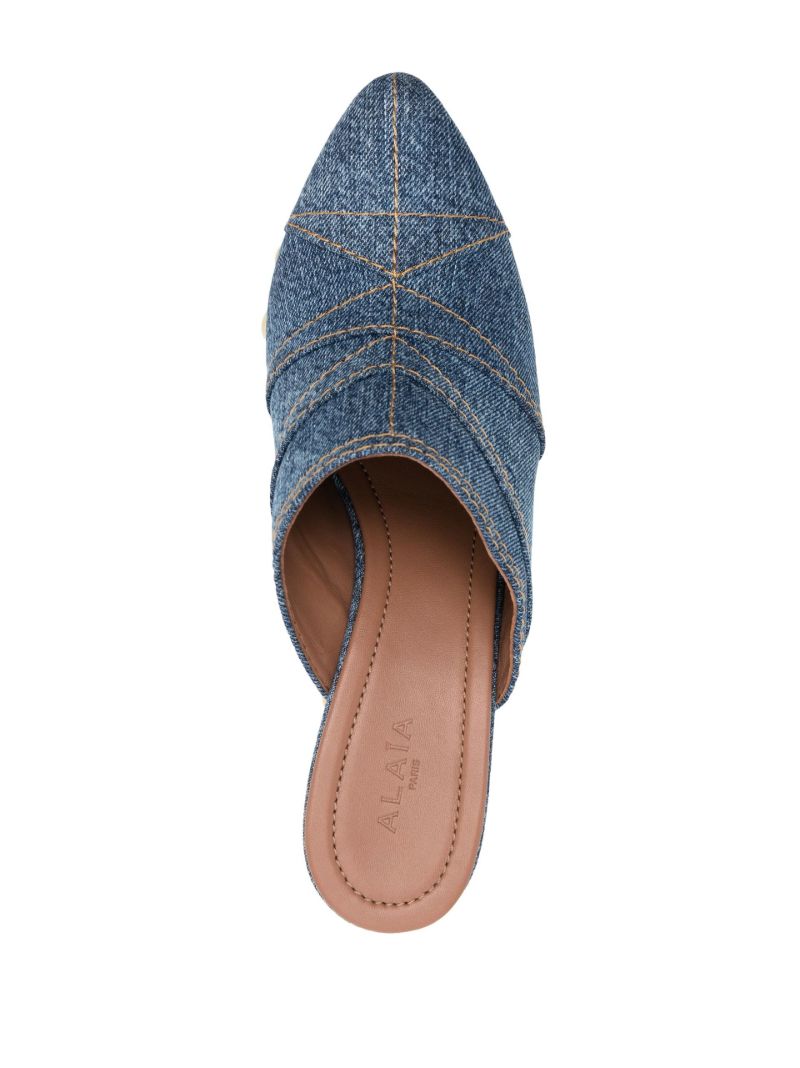 Blue Le Sabot 120 Denim Mules