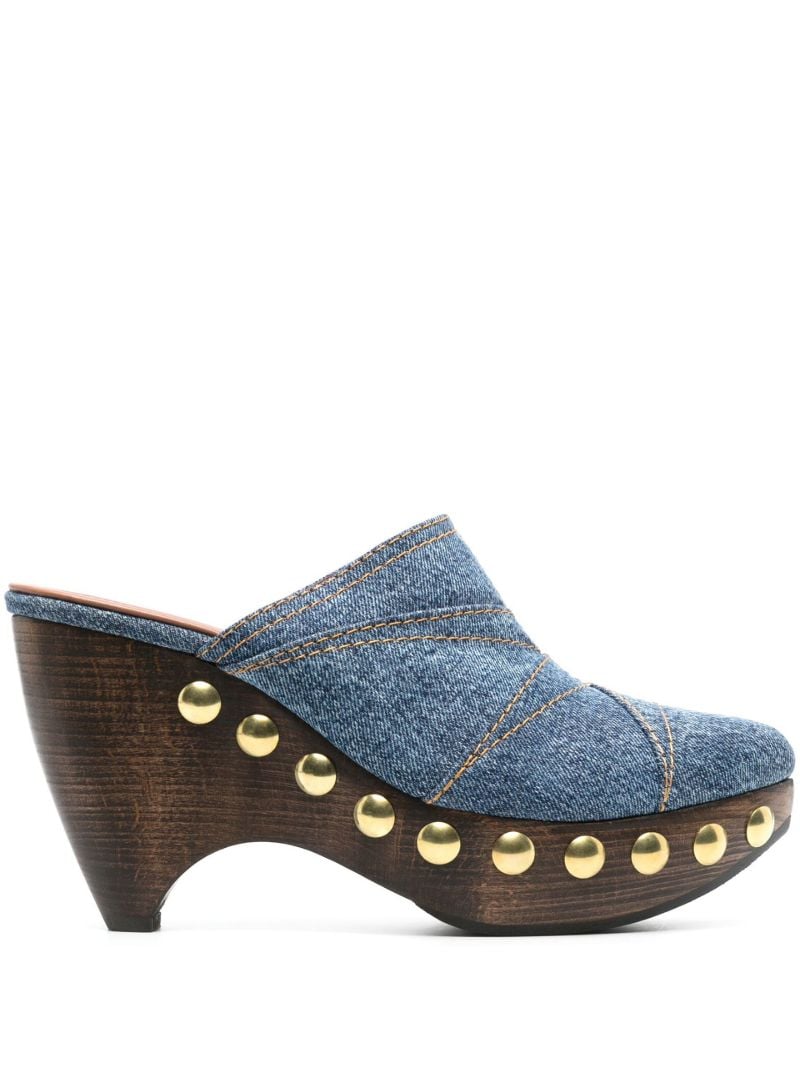 Blue Le Sabot 120 Denim Mules
