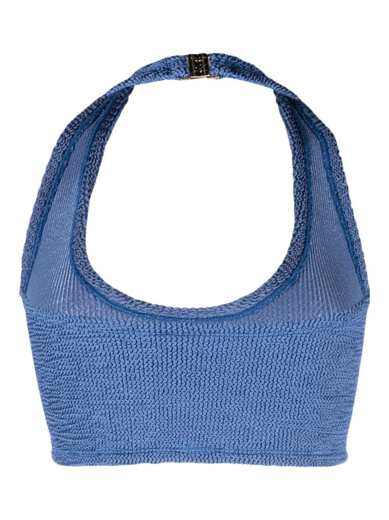 Blue Nova Crinkled Halterneck Top