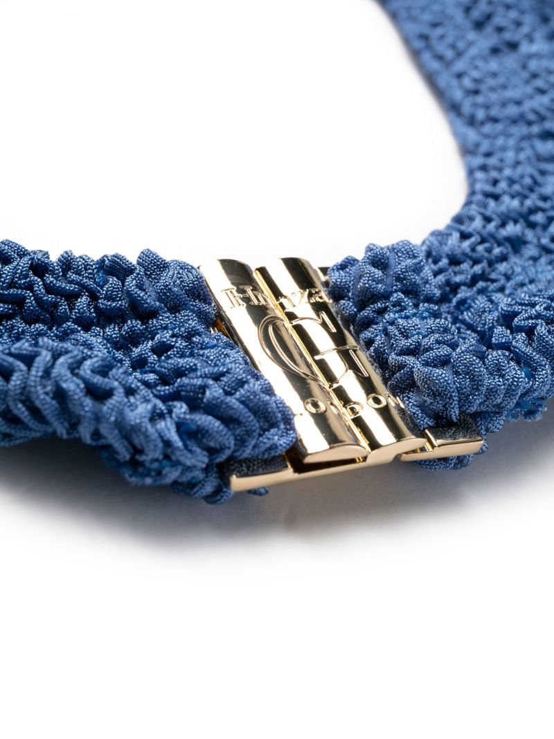 Blue Nova Crinkled Halterneck Top