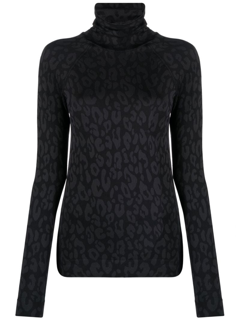 Black Leopard Base Layer Ski Top
