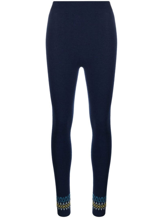 Blue Fair Isle Base Layer Ski Leggings