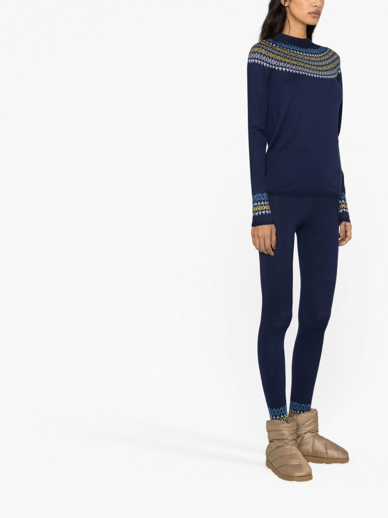 Blue Fair Isle Base Layer Ski Top