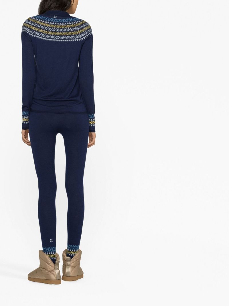 Blue Fair Isle Base Layer Ski Top