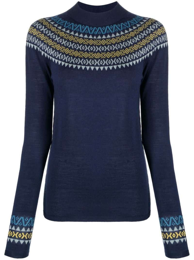 Blue Fair Isle Base Layer Ski Top