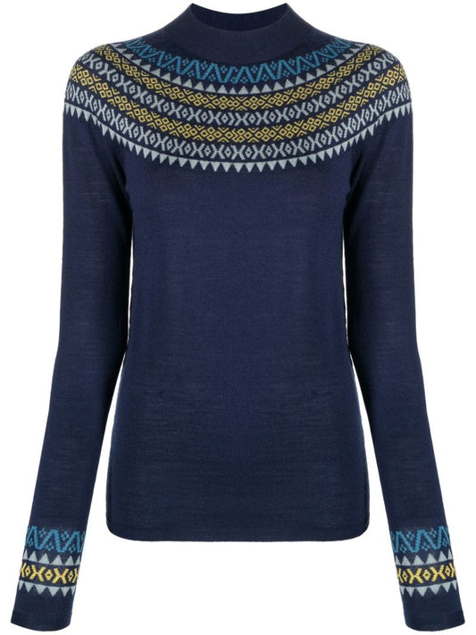 Blue Fair Isle Base Layer Ski Top
