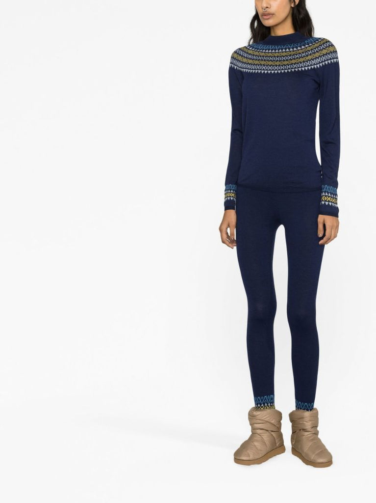 Blue Fair Isle Base Layer Ski Top